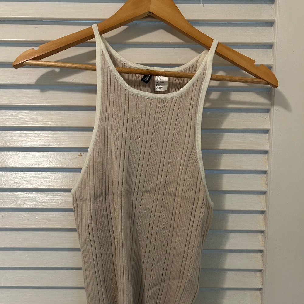H&M Ribbed Tank Top - Beige